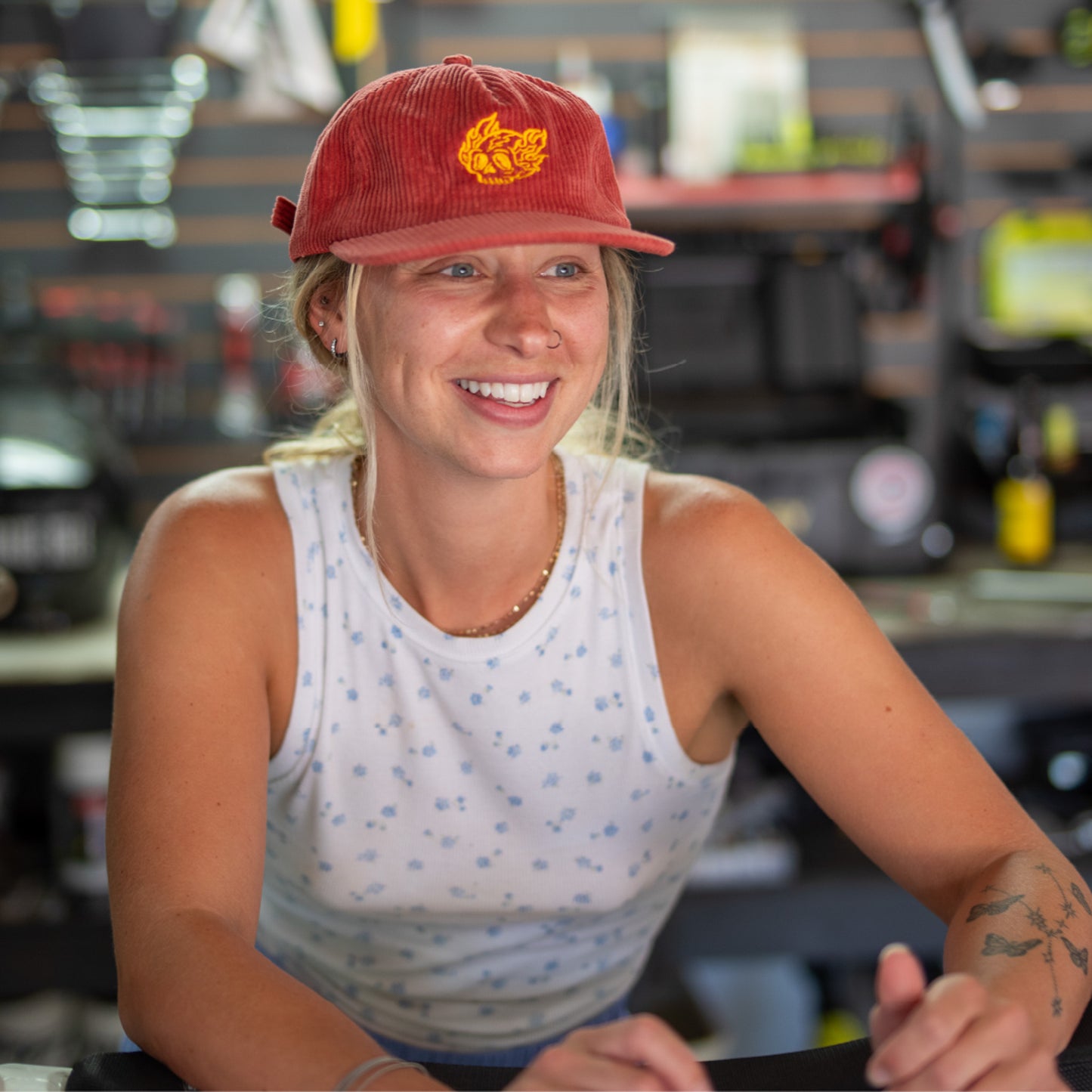 Flaming Skull Corduroy Field Trip Hat