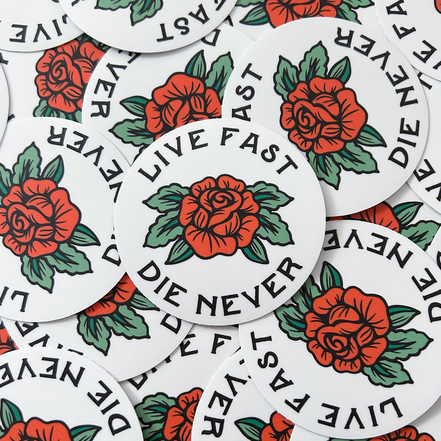 Live Fast, Die Never Sticker