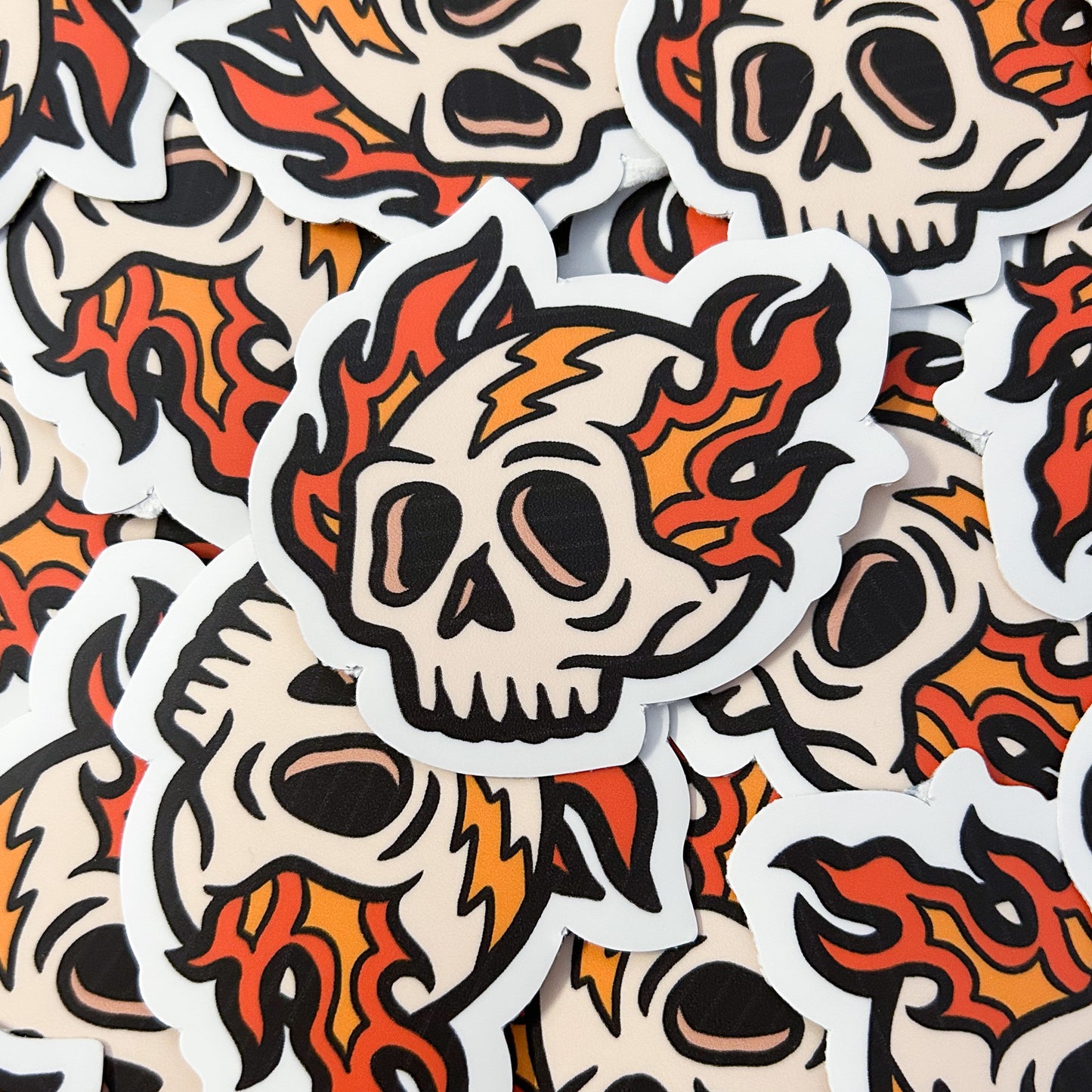 Flaming Skull Sticker