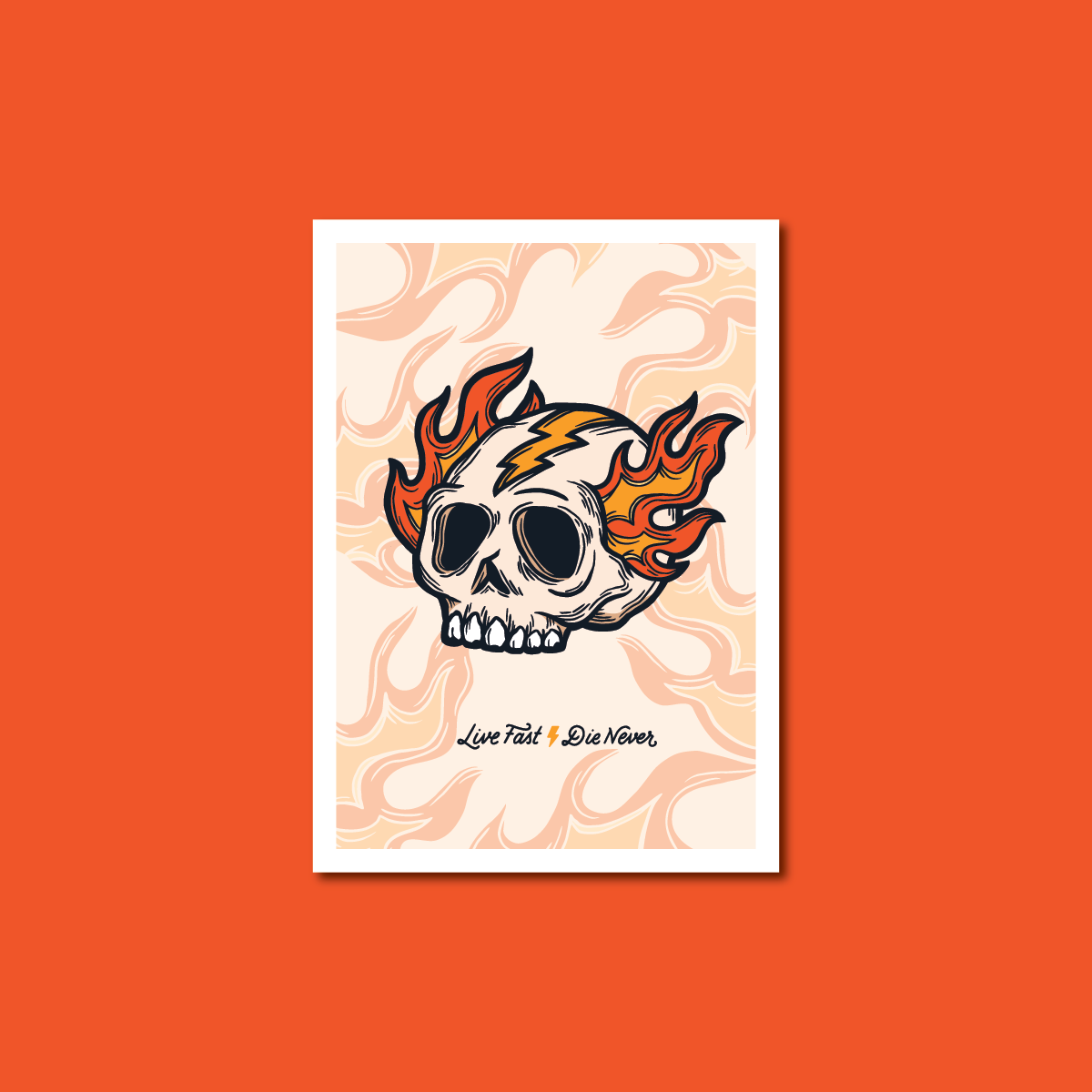 Flaming Skull Print